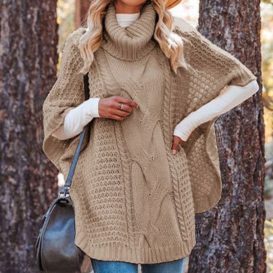 Women's Turtleneck Short Sleeve Knit Sweater