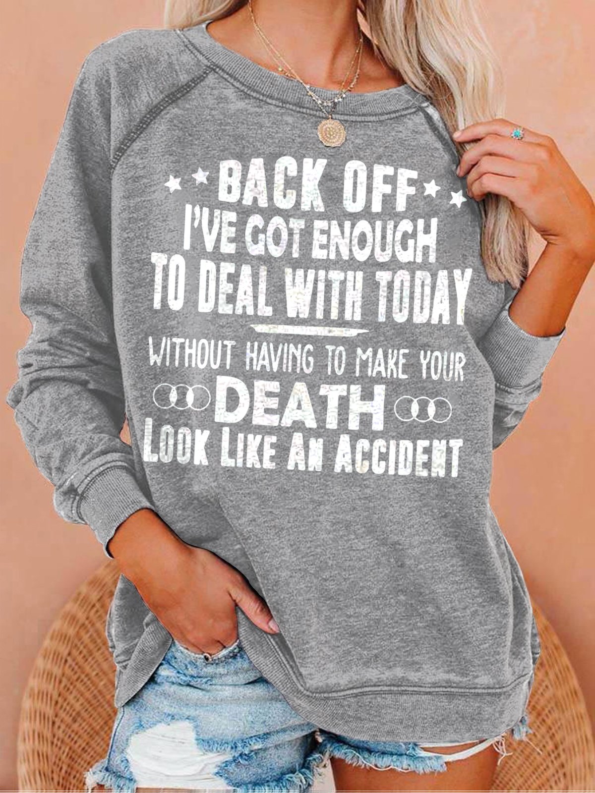 Enough To Deal With Today Women's Long Sleeve Shirt Sweatshirt