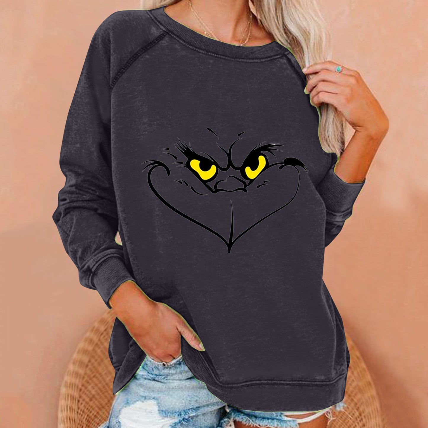 Women's Grinch Christmas Loose Sweatshirt