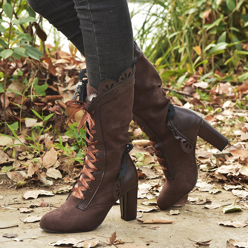 Women's Lace-Up Vintage Lace Boots