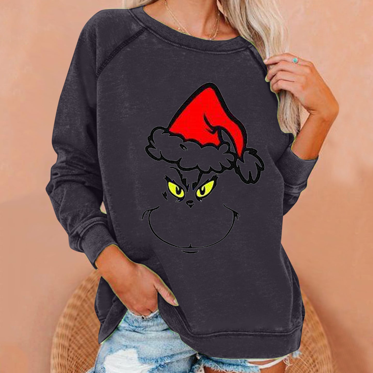 Women's Grinch Christmas Loose Sweatshirt