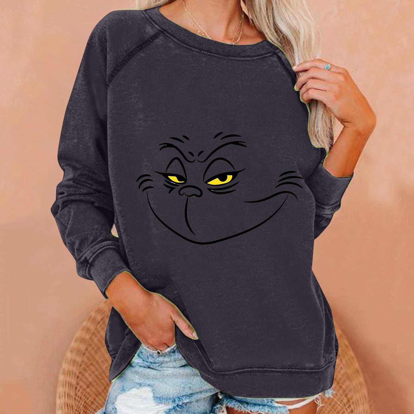 Women's Grinch Christmas Loose Sweatshirt