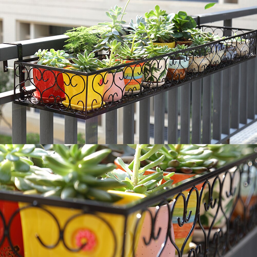 Balcony Flower Stand With Screw Hanging Balcony Railing Flower Pot