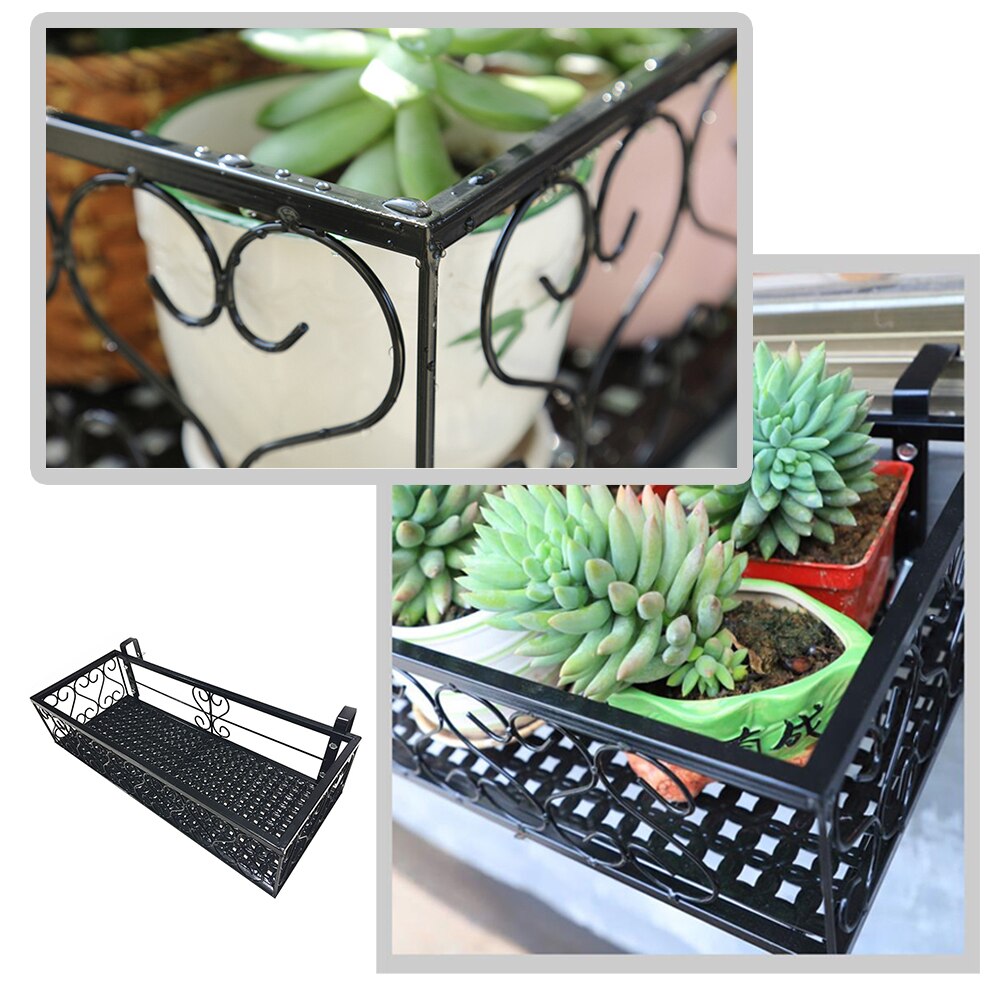 Balcony Flower Stand With Screw Hanging Balcony Railing Flower Pot