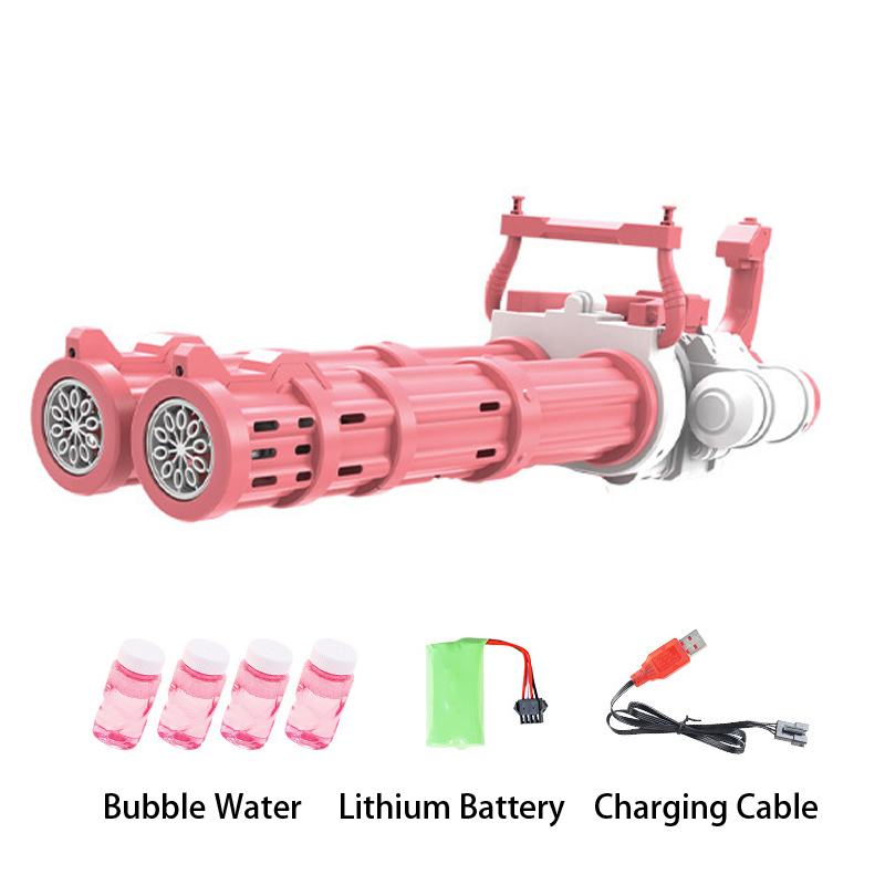 Pool Party Double Tube Electric Bubble Gun Toy