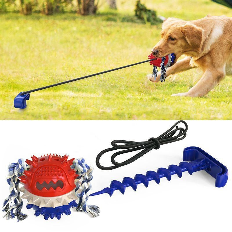 Dog Outdoor Toys Dog Food Ball Molars Tug of War Rope Ball Toys
