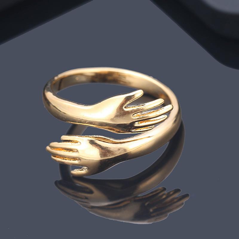 Cute Two-Hand Open Ring Exquisite Ring