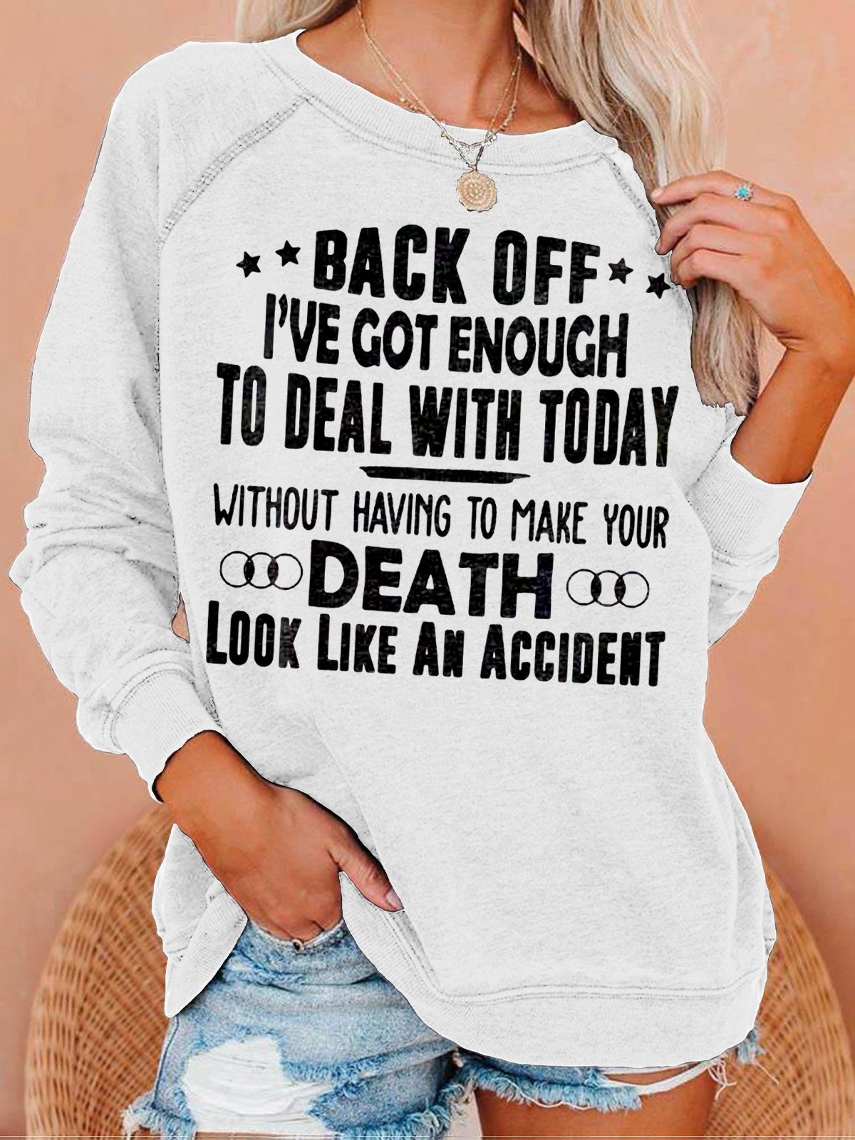 Enough To Deal With Today Women's Long Sleeve Shirt Sweatshirt