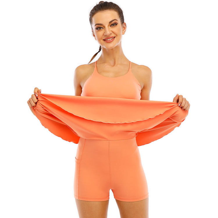 LULU Suspender Sports Shorts Dress
