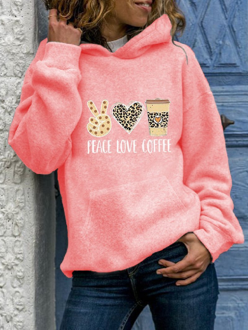 Peace Love Coffee Hooded Women's Sweatshirt