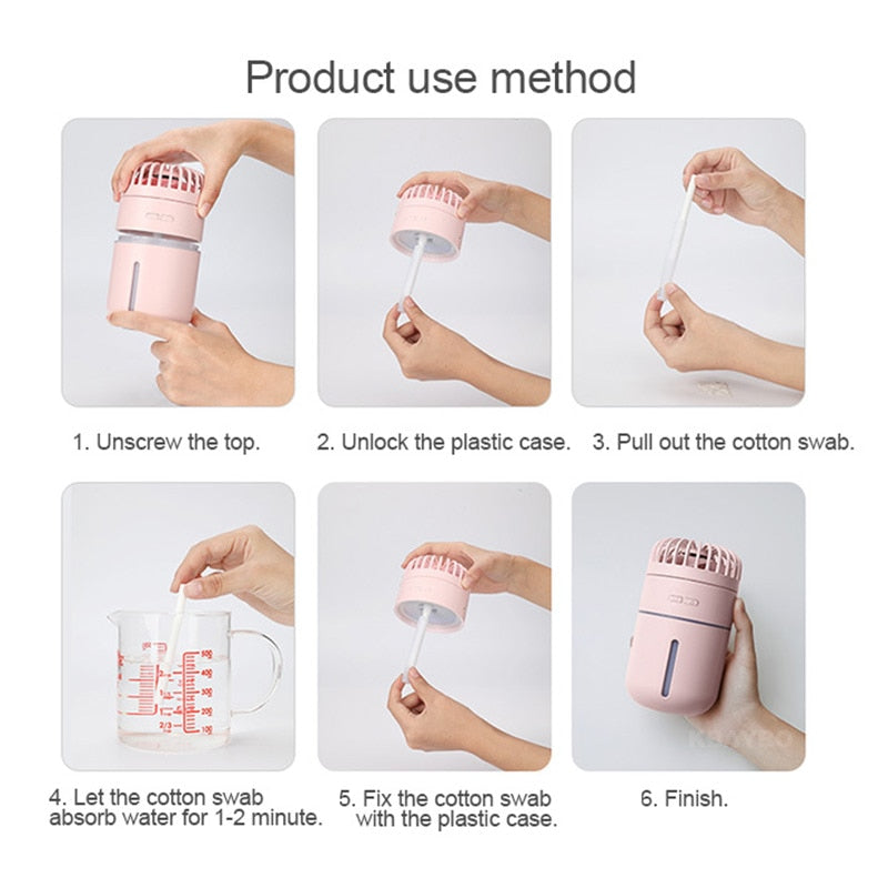 Refrigeration Spray Humidifying And Hydrating Desktop Shaking Head Fan