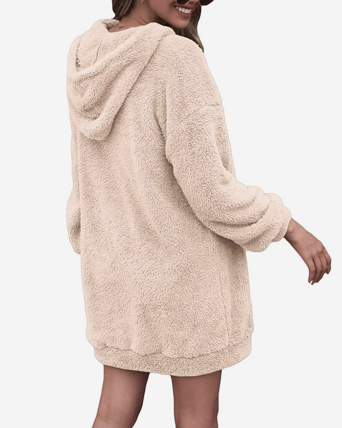 Women's Hoodies Zipper Plush Sweater Long Top
