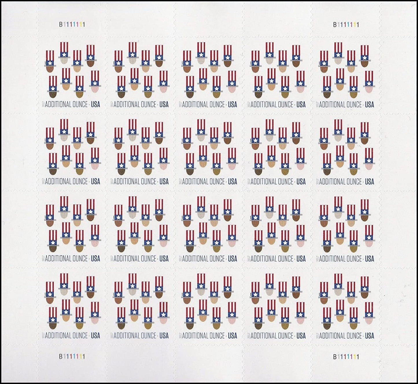 2017 USPS Uncle Sam’s Hat Additional Stamps