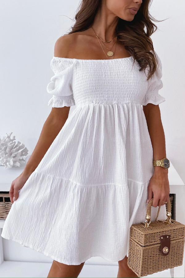 Women's Enchanted Off The Shoulder Smocked Loose Dress