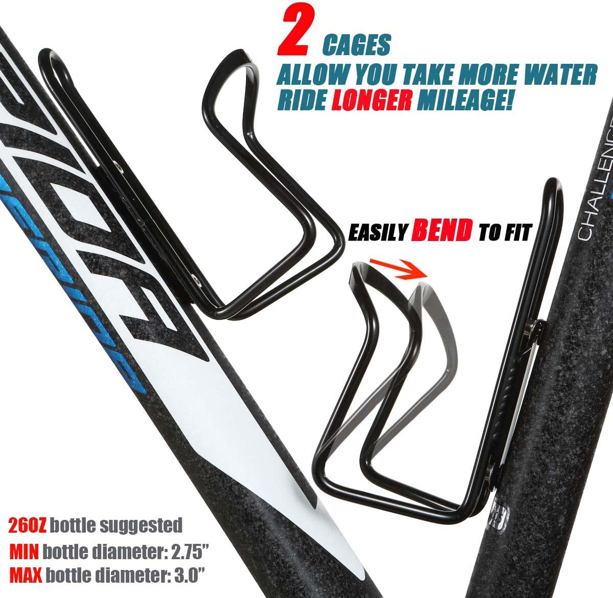 Bicycle Alloy Lightweight Water Bottle Rack Bracket (2 pieces)