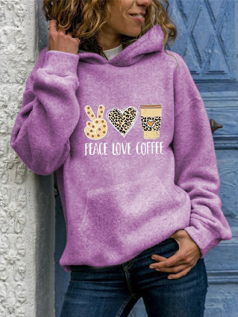 Peace Love Coffee Hooded Women's Sweatshirt