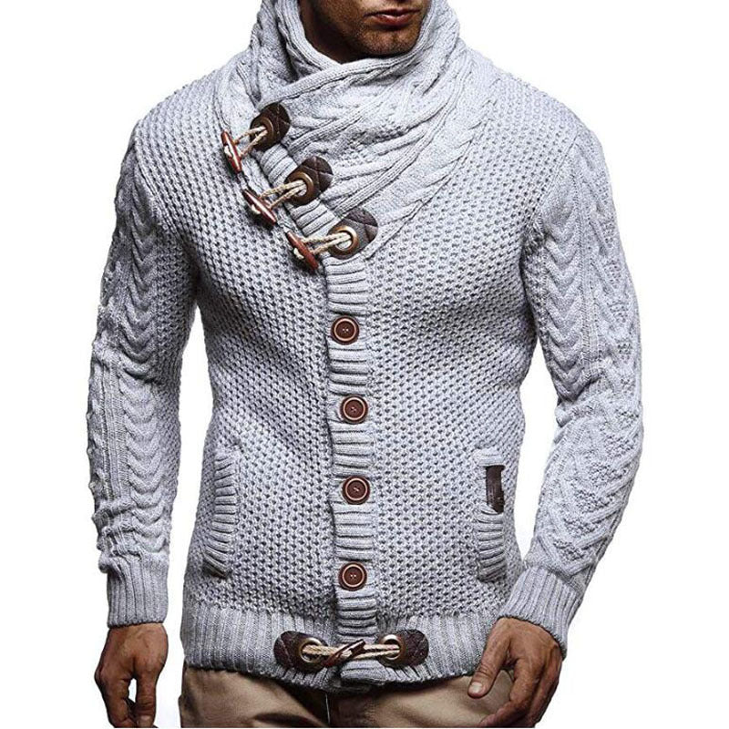 Men's Slim Button Knit Sweater