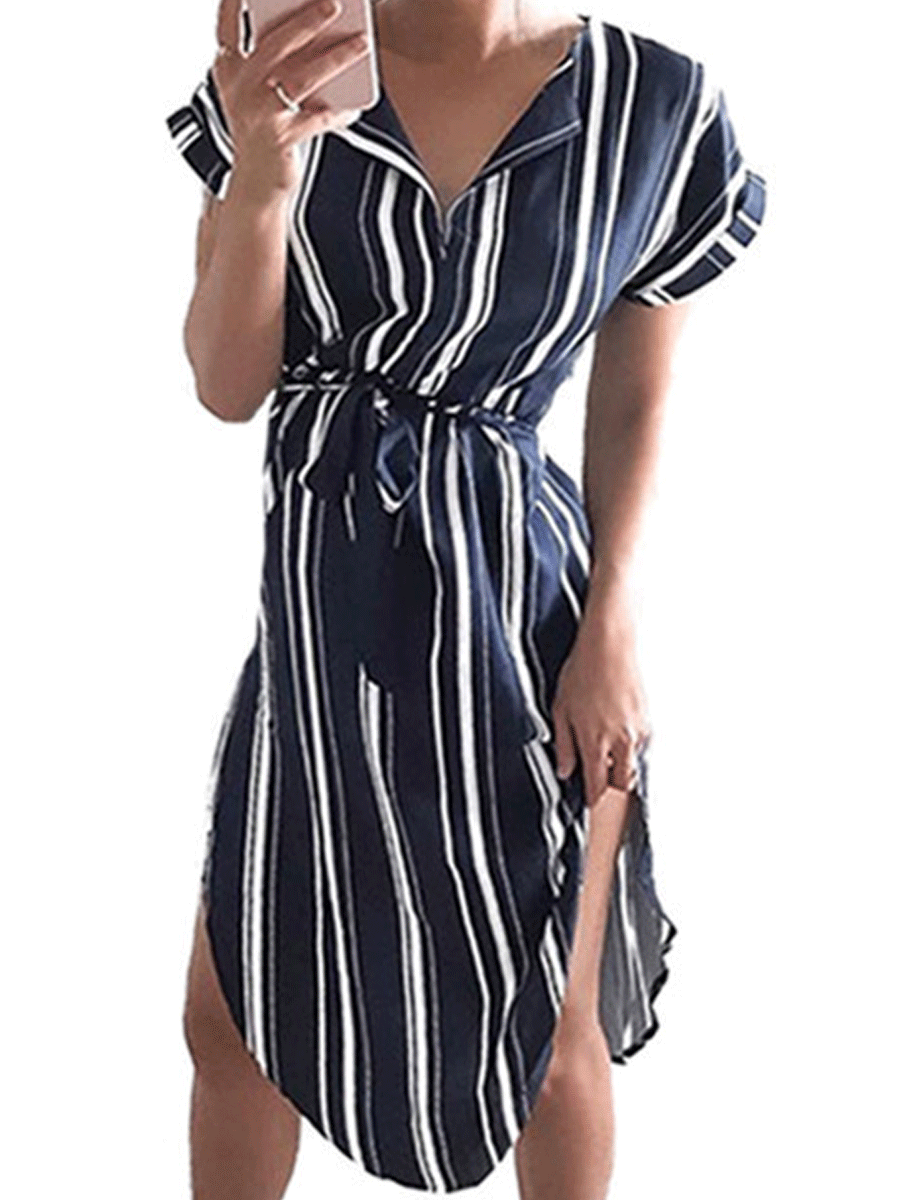 Women's V-neck Dress Print Short Sleeve Dress