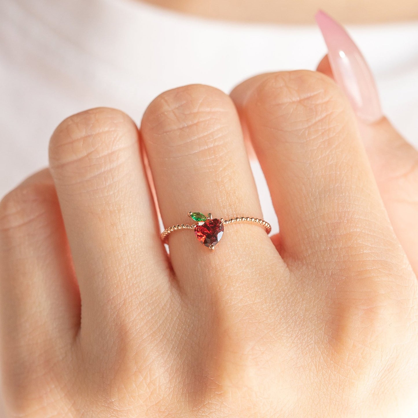 18k Gold Plated Exquisite Ring Apple Ring