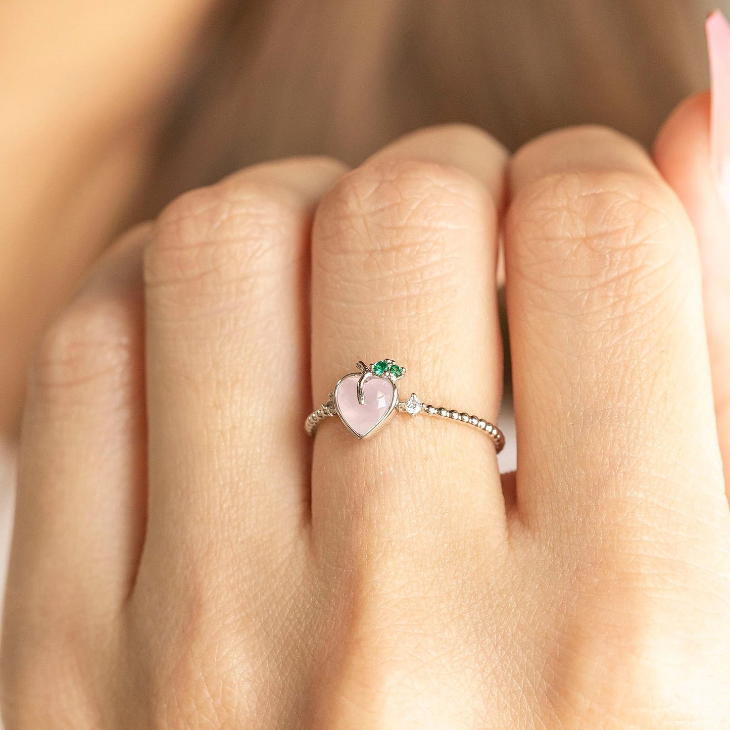 18k Gold Plated Exquisite Ring Perfect Peach Ring