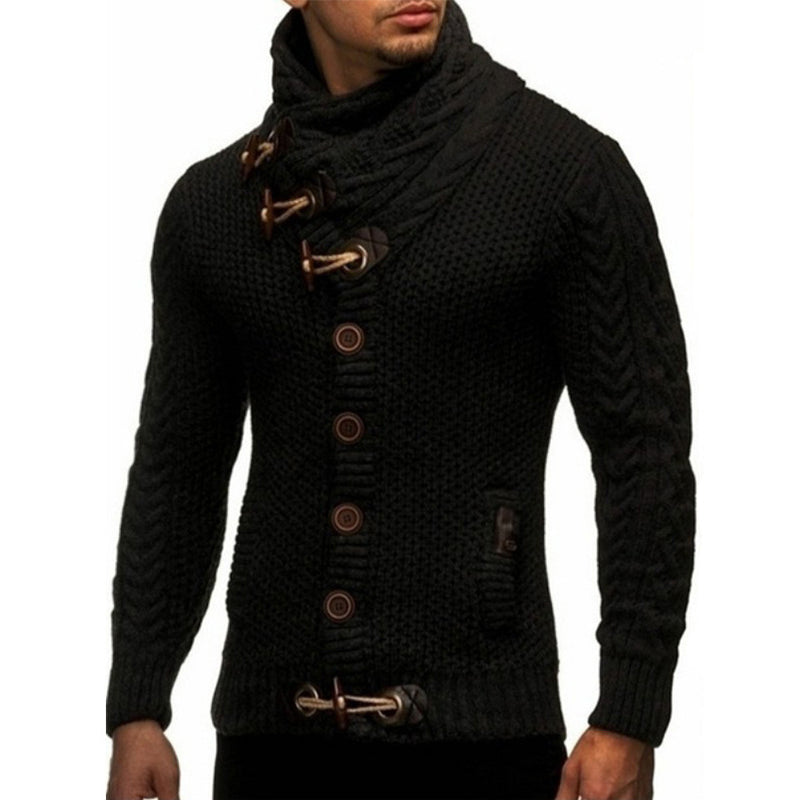 Men's Slim Button Knit Sweater