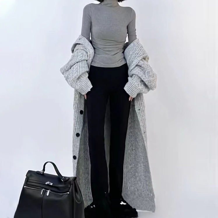 Women's Turtleneck Long Loose Knit Jacket