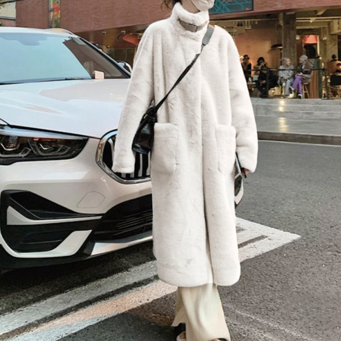 Winter Women's Long Plush Warm Coat