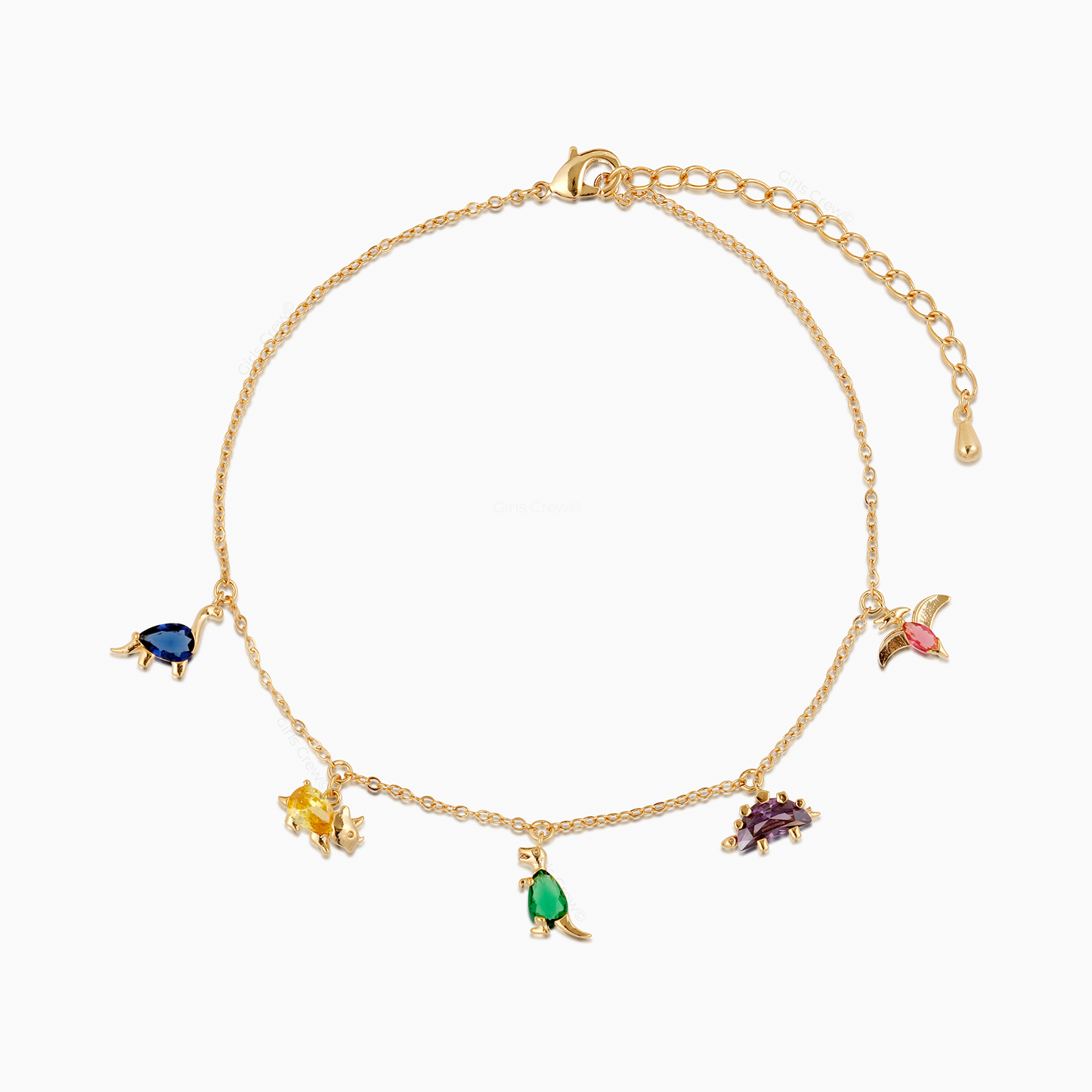 18k Gold Plated Anklet Dino Rawr Anklet
