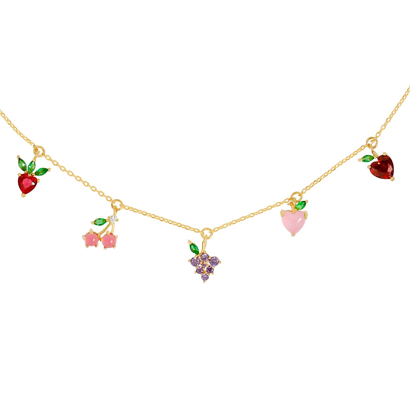 18k Gold Plated Necklace Fruit Basket Exquisite Choker