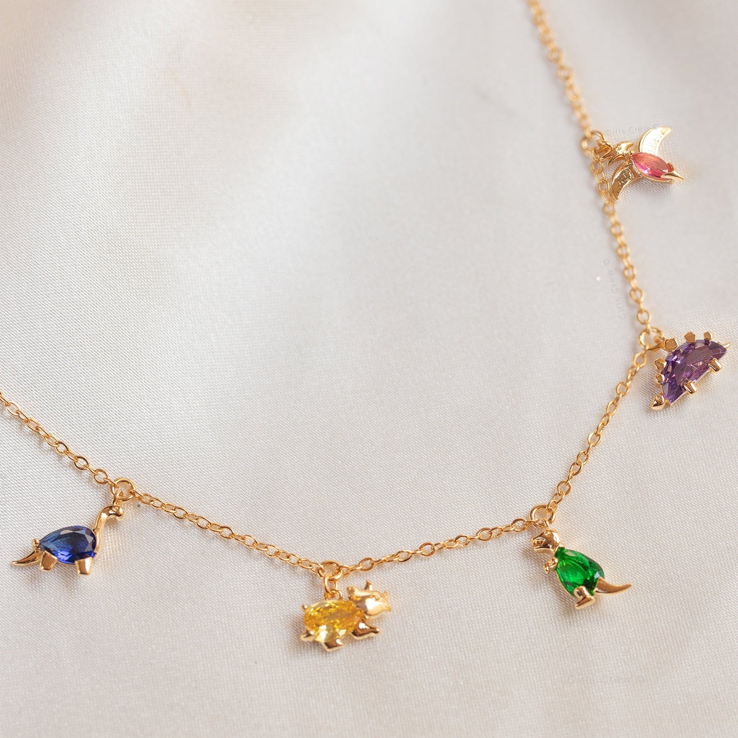 18k Gold Plated Necklace Dino Rawr Necklace