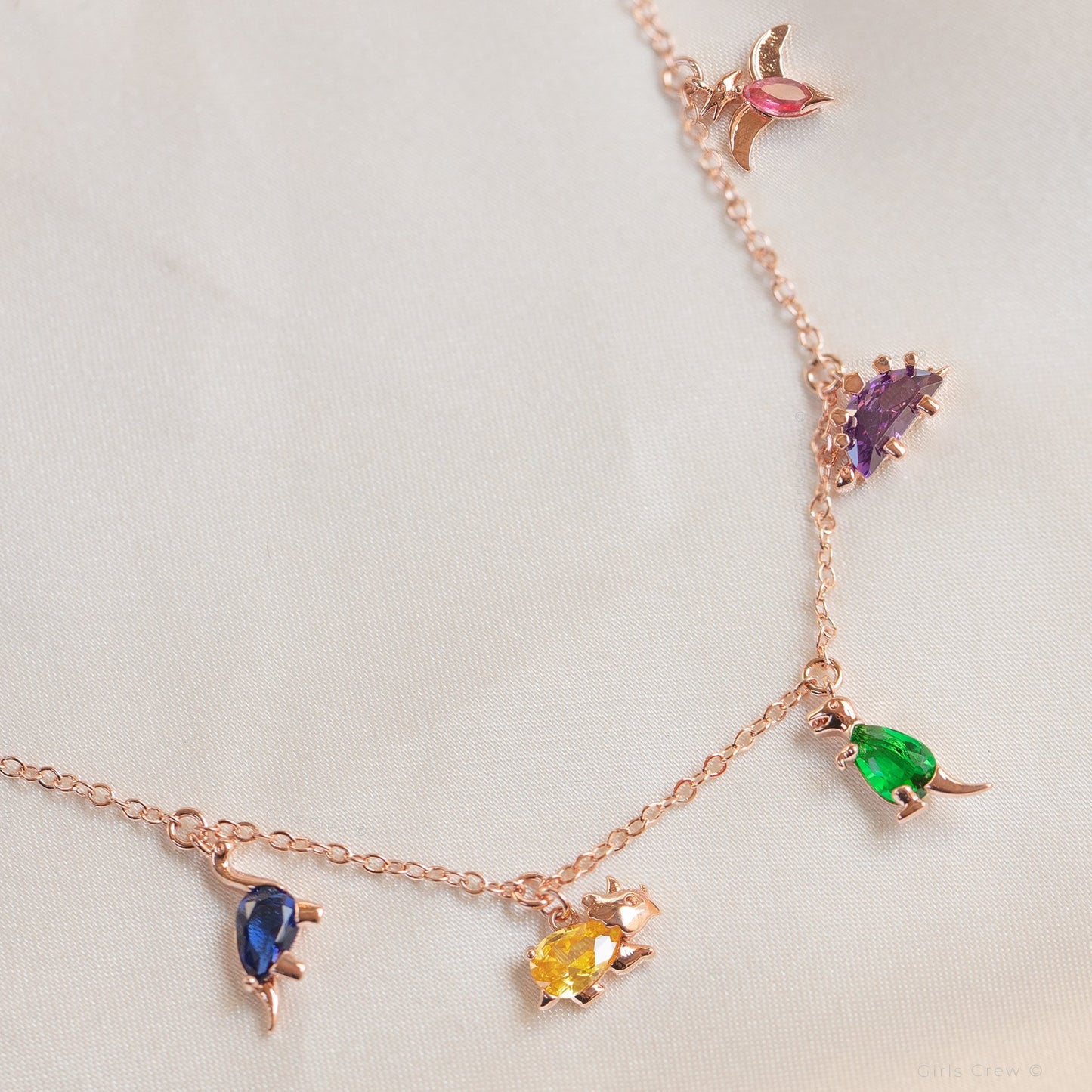 18k Gold Plated Necklace Dino Rawr Necklace