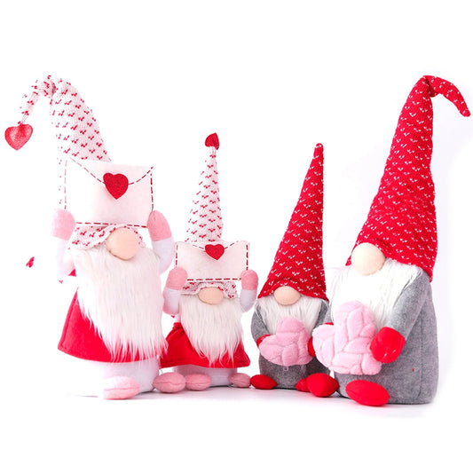 2Pcs Valentine's Day Doll Envelope Love Faceless Rudolph Window Decoration