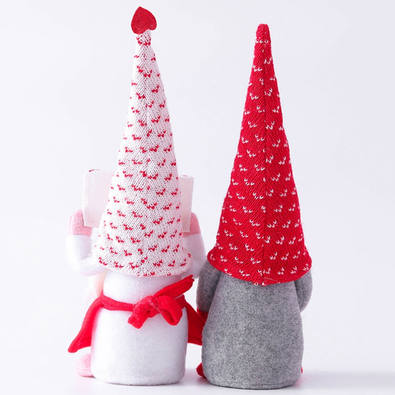 2Pcs Valentine's Day Doll Envelope Love Faceless Rudolph Window Decoration