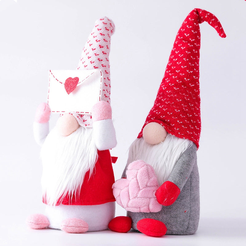 2Pcs Valentine's Day Doll Envelope Love Faceless Rudolph Window Decoration