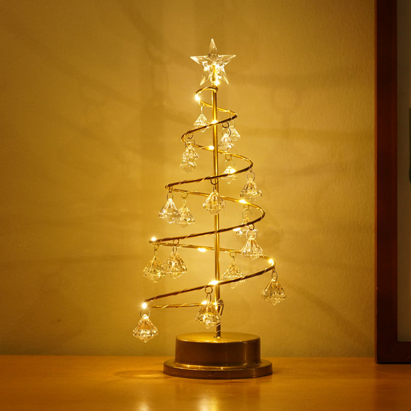 LED Decorative Night Light Crystal Diamond Christmas Tree Light