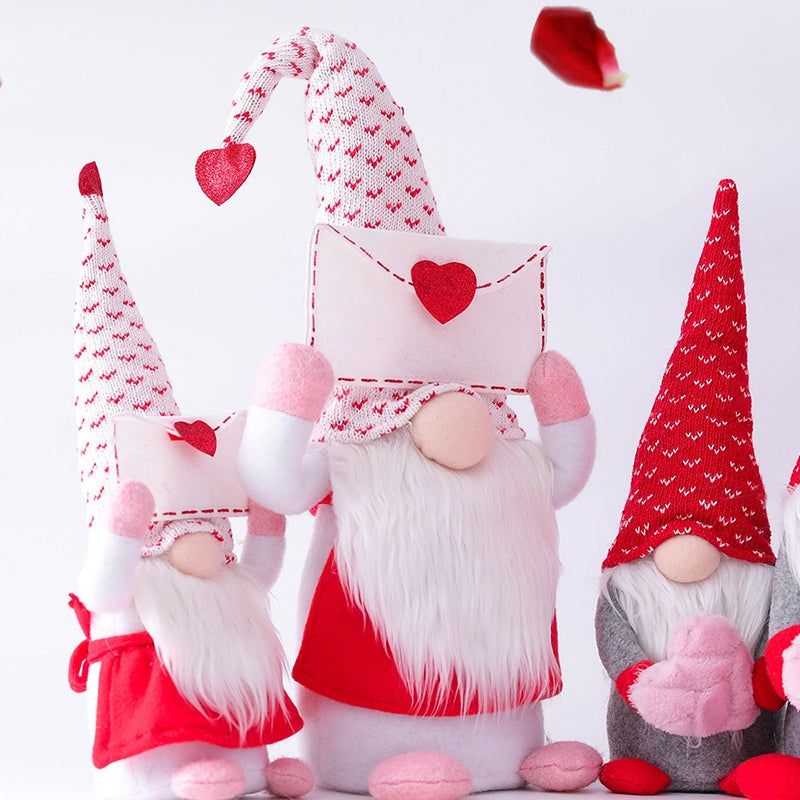 2Pcs Valentine's Day Doll Envelope Love Faceless Rudolph Window Decoration