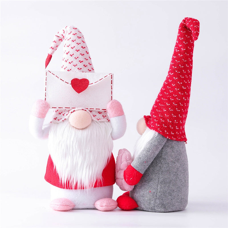 2Pcs Valentine's Day Doll Envelope Love Faceless Rudolph Window Decoration