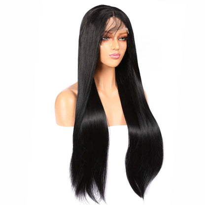 Women's Wig Long Straight Hair Front Lace Chemical Fiber Women's Wig