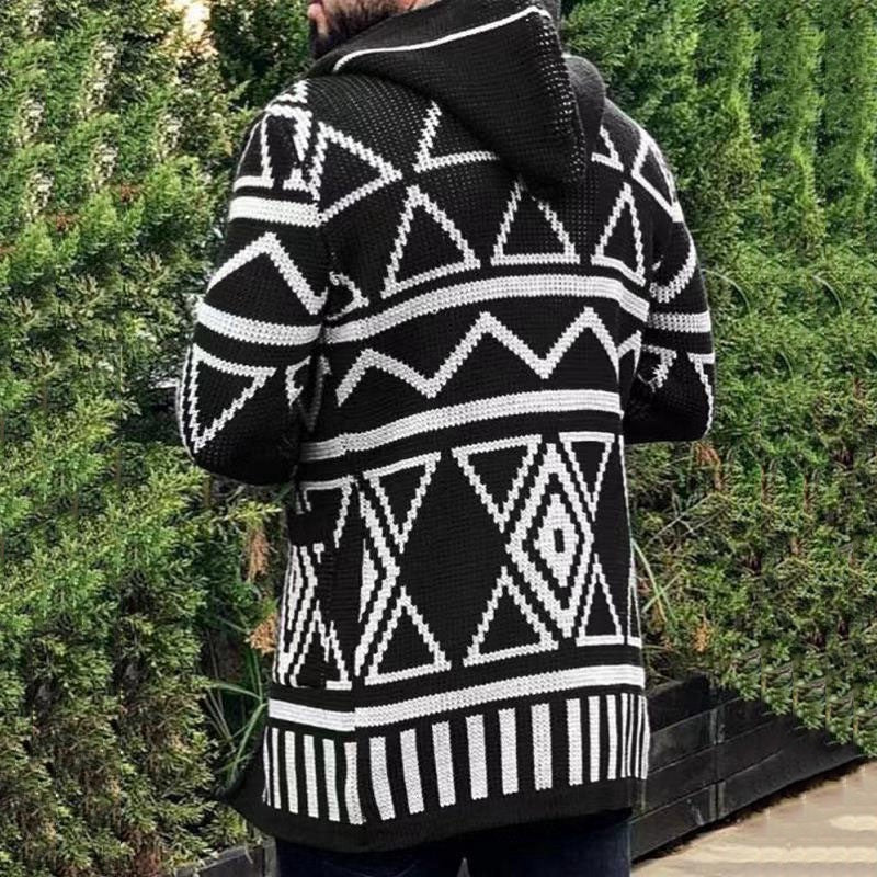 Men's Hooded Knit Sweater Cardigan Jacket