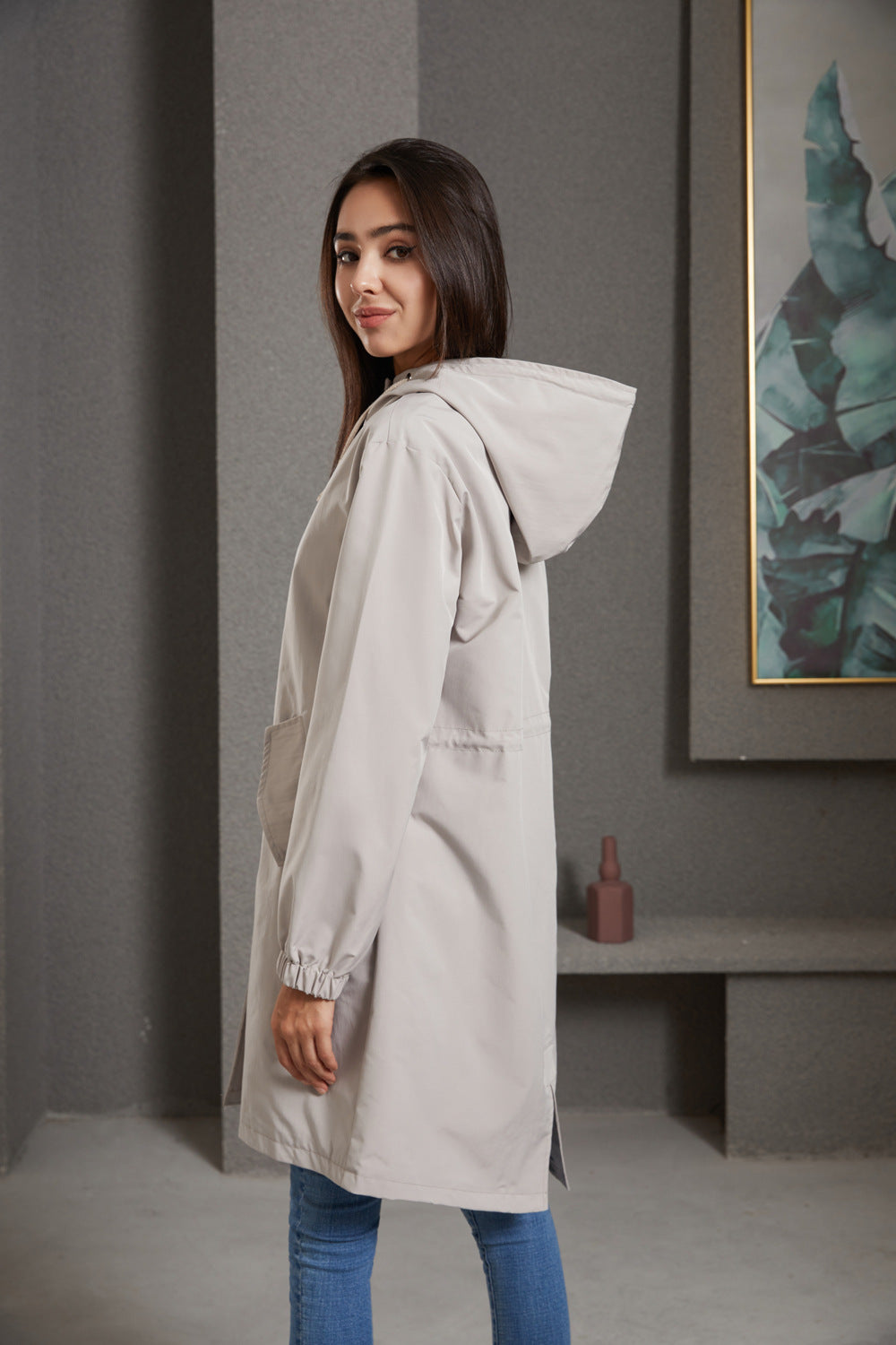 Women's Casual Long Loose Large Size Outdoor Jacket
