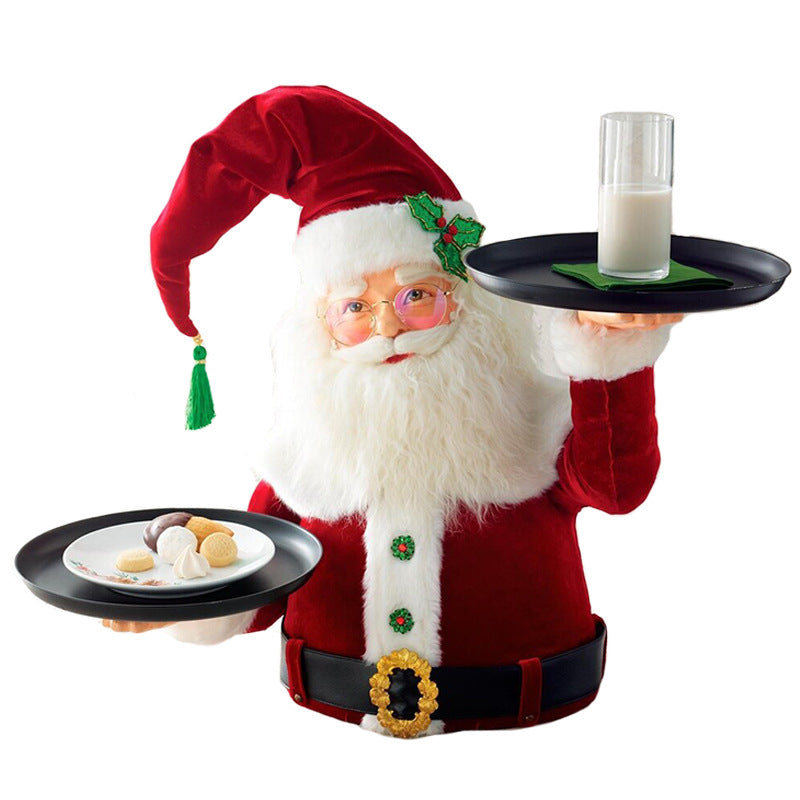 Santa Snack Tray Holder Cake Holder Christmas Kitchen Supplies