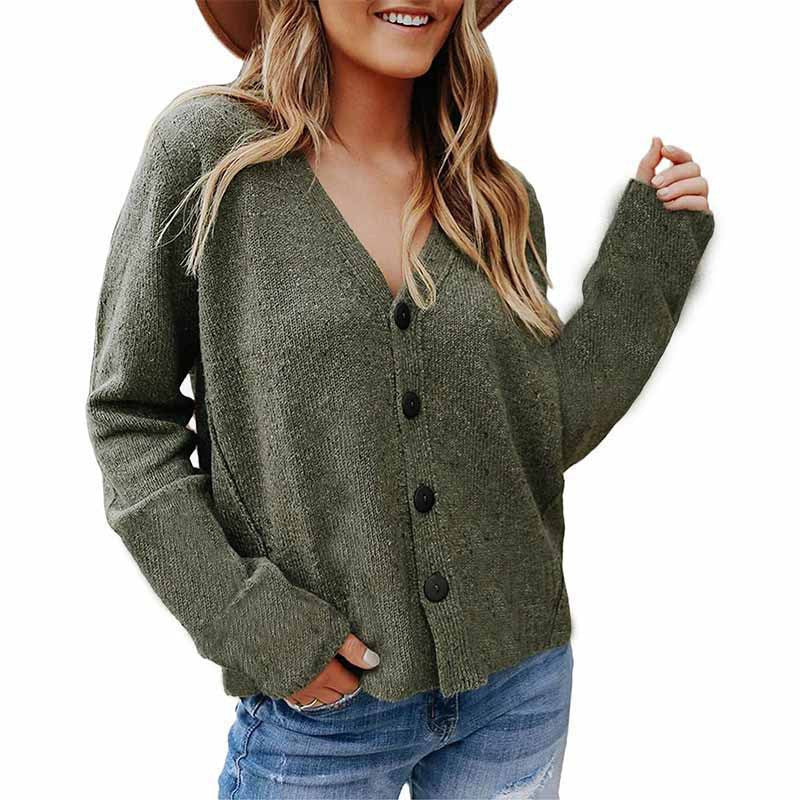 Women's Solid Color Casual Spring Cardigan Jacket