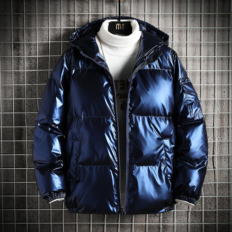 Men's Loose Thickened Shiny Casual Jacket