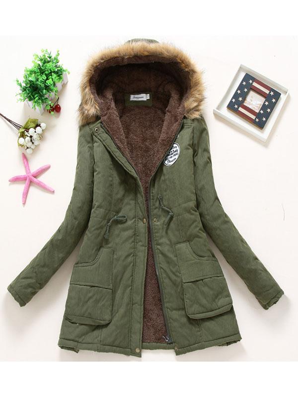 Women's Winter Coats Hooded Faux Fur Coat Jacket