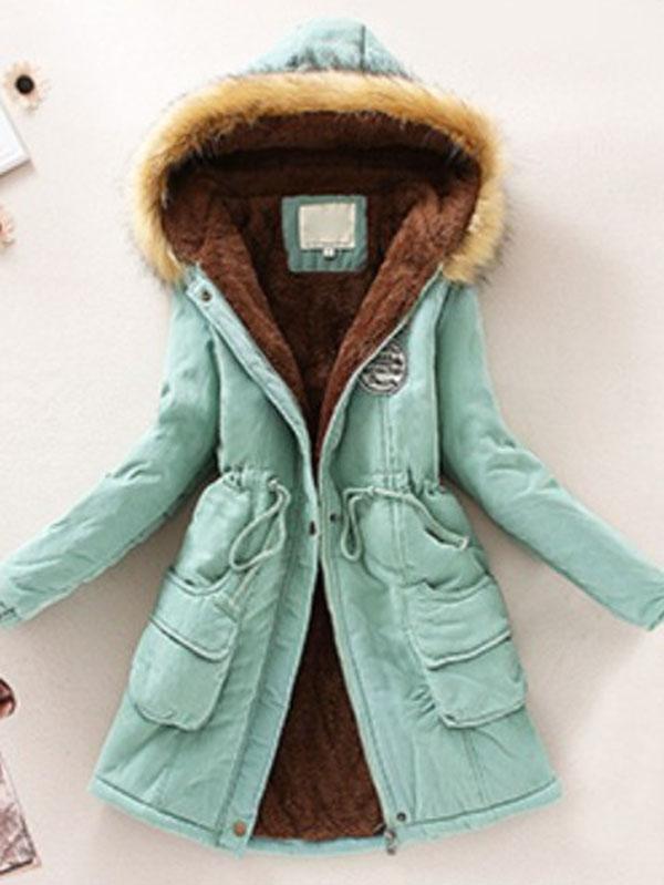 Women's Winter Coats Hooded Faux Fur Coat Jacket