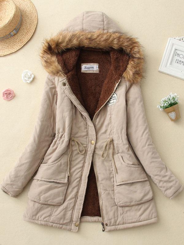 Women's Winter Coats Hooded Faux Fur Coat Jacket