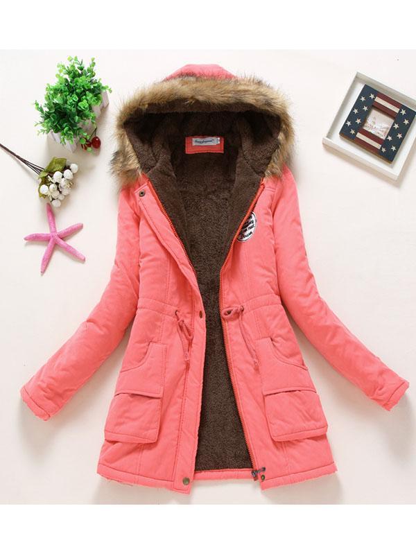 Women's Winter Coats Hooded Faux Fur Coat Jacket