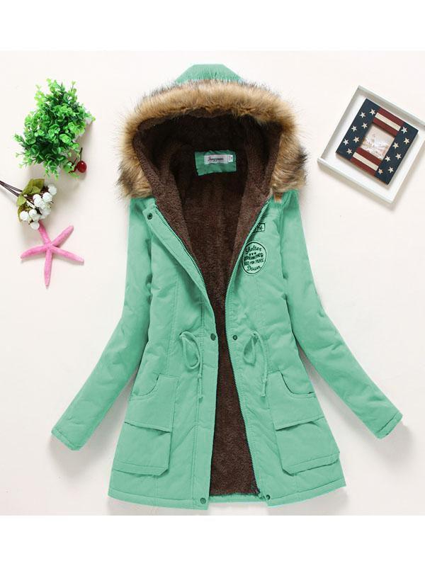 Women's Winter Coats Hooded Faux Fur Coat Jacket