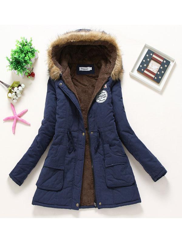 Women's Winter Coats Hooded Faux Fur Coat Jacket