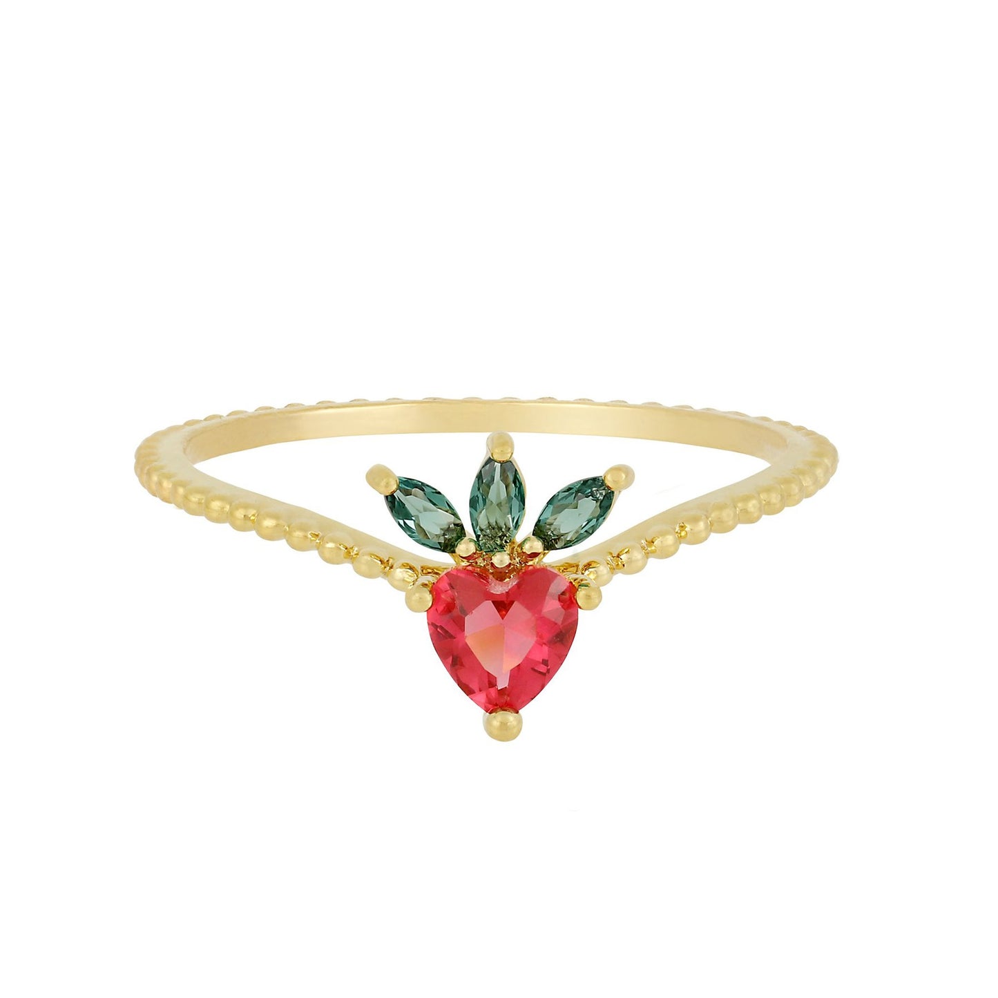 18k Gold Plated Ring Very Berry Strawberry Ring